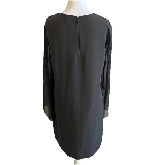 black floral Dress midi Tropical sheer long sleeve MSRP $128 Wedding Guest 8 - Picture 12 of 14